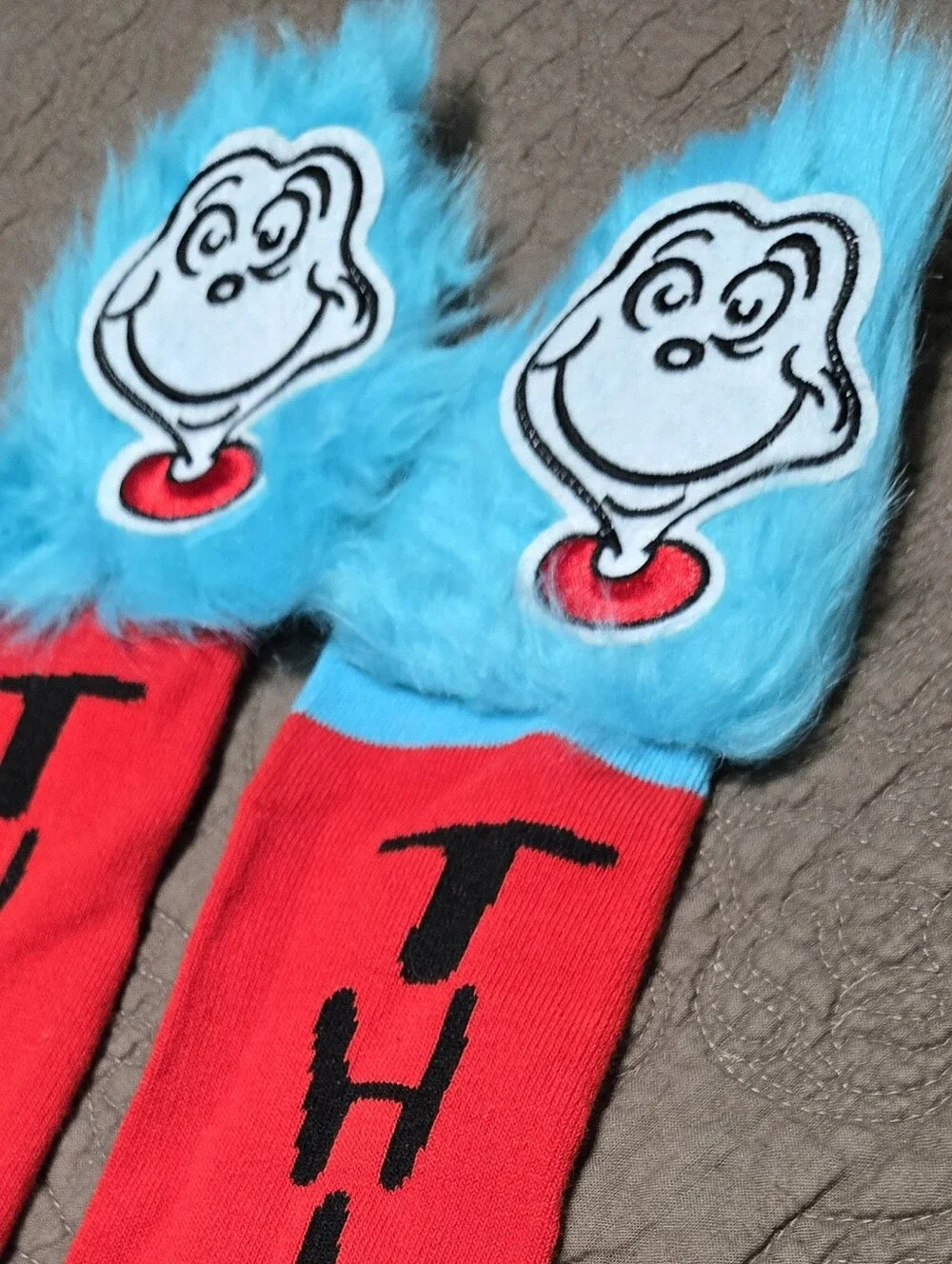 Dr. Seuss Thing 1 & Thing 2 socks, 1 pair extra long knee high crazy sock day